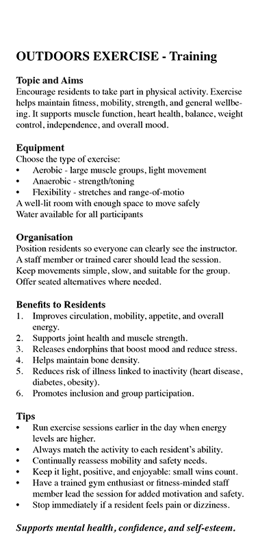 OutdoorsExercise Back